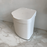 Lixeira 2,5 Litros Branca com Cromado Pia Cozinha - Ela Decora